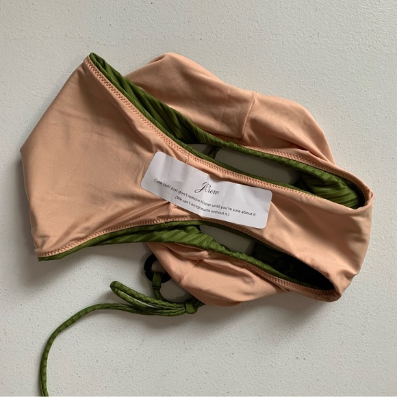 J Crew Size Small Wide-Rib High-Rise Bikini Bottom in Canteen Green NWT - Picture 5 of 12
